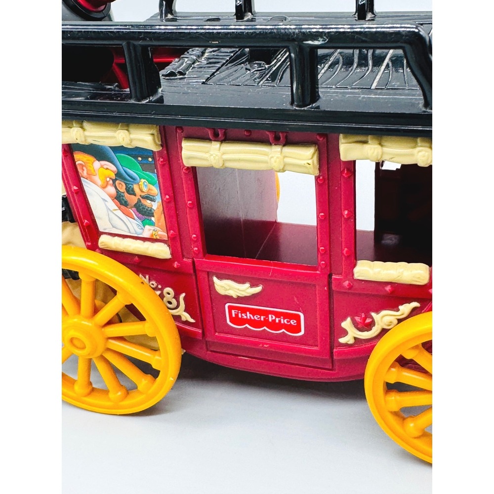 Fisher Price Great Adventures Wild West Stagecoach Horse Barrel 4 Action Figures - Picture 3 of 13